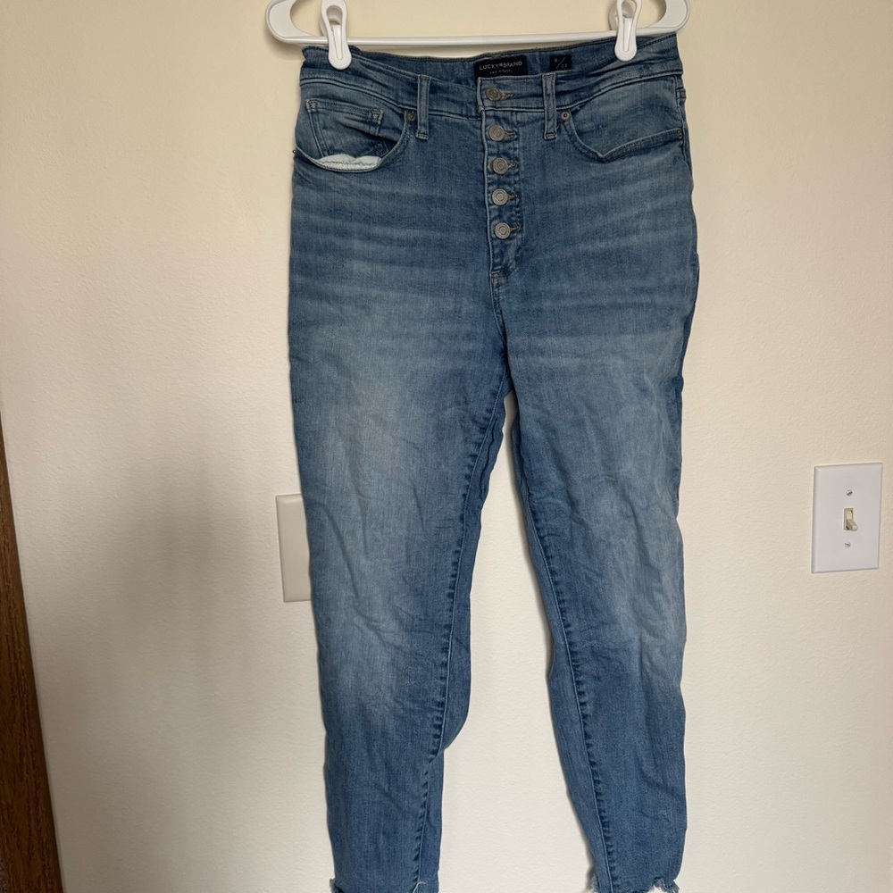 Lucky Brand Women's High-Rise Skinny Button-Fly Light Blue Jeans Bridgette